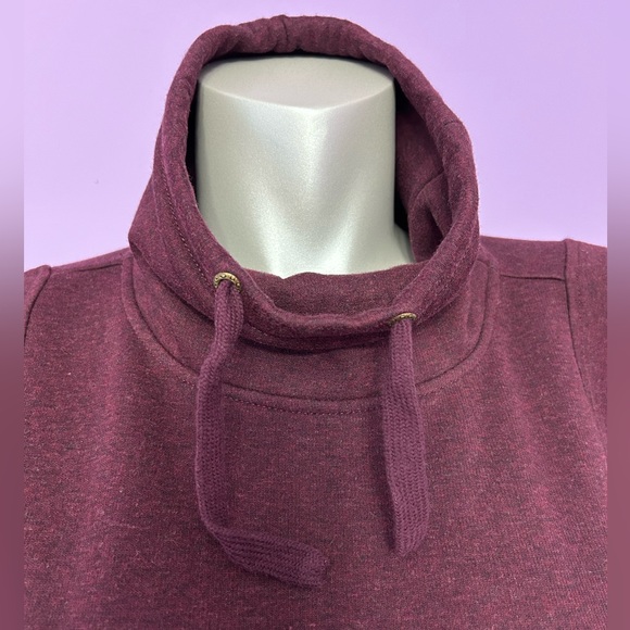 UGG Charlynne Poncho Drawstring Funnel Neck Pouch Pocket Burgundy Maroon sz XS/S - Picture 4 of 14